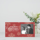 スノーフレーククリスマスフォトカード シーズンカード (スタンド正面)