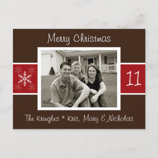 スノーフレーククリスマスフォトカード シーズンポストカード