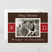 スノーフレーククリスマスフォトカード シーズンポストカード (正面/裏面)