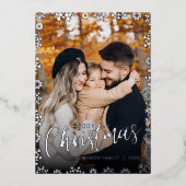 スノーフレーククリスマスフォトカード 箔シーズンカード (正面)