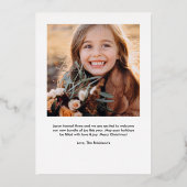 スノーフレーククリスマスフォトカード 箔シーズンカード (裏面)