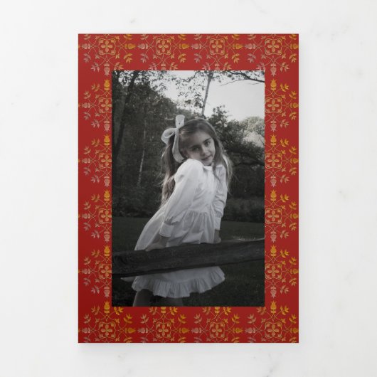 スノーフレーククリスマスフォトカ数々のードフォト 三つ折りクリスマスカード (カバー)