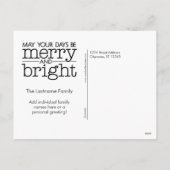 スノーフレーククリスマスフォト – 青い白い雪の結晶 シーズンポストカード (裏面)