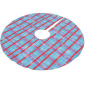 スノーフレーククリスマスブルーウィンタープレイド ブラッシュドポリエステルツリースカート (アングル)