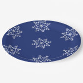 スノーフレーククリスマスブルーデザインクリスマスホリデー ペーパープレート (アングル)