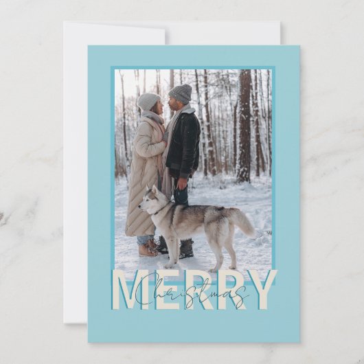 スノーフレーククリスマスホリデーお洒落写真かわいい シーズンカード (正面)