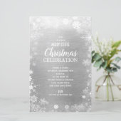 スノーフレーククリスマスホリデーシルバーバジェット招待状 (スタンド正面)