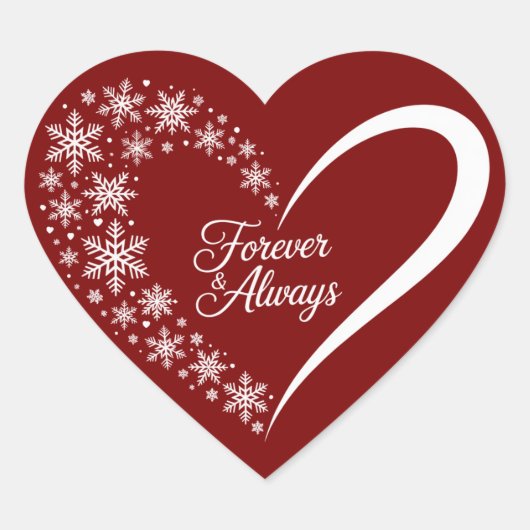 スノーフレーククリスマスホリデースノーフレークハート ハートシール (正面)