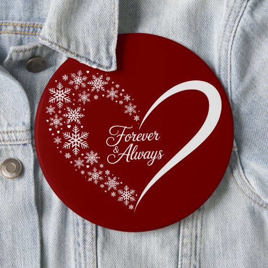 スノーフレーククリスマスホリデースノーフレークハート 缶バッジ (インサイチュ)