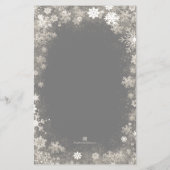 スノーフレーククリスマスホリデーバジェット招待状 (裏面)