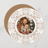 スノーフレーククリスマスラウンドフォト シーズンカード (正面/裏面)