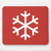 スノーフレーククリスマスレッドマウスパッド マウスパッド (正面)