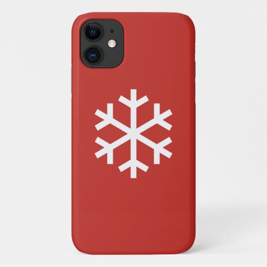 スノーフレーククリスマスレッドiPhone 11ケース Case-Mate iPhoneケース (裏面)