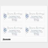 スノーフレーククリスマス差出人住所ラベルシール 長方形シール (シート)