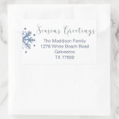 スノーフレーククリスマス差出人住所ラベルシール 長方形シール (バッグ)