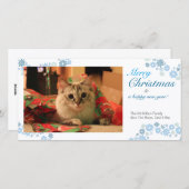 スノーフレーククリスマス水平フォトカード シーズンカード (正面/裏面)