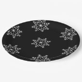 スノーフレーククリスマス白黒デザインホリデー ペーパープレート (アングル)