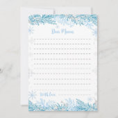 スノーフレーククリスマス誕生日タイムカプセルカード サンキューカード (正面)