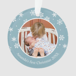 スノーフレーククリスマス2フォトカスタム オーナメント