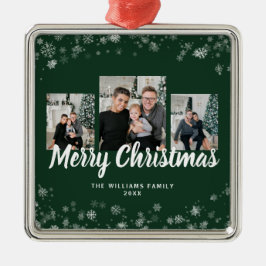 スノーフレークグリーンオーナメント メタルオーナメント