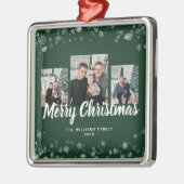 スノーフレークグリーンオーナメント メタルオーナメント (左)