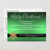 スノーフレークグリーンクリスマス実在エテート農業 シーズンポストカード (正面/裏面)