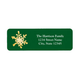 スノーフレークグリーン差出人住所ラベル ラベル
