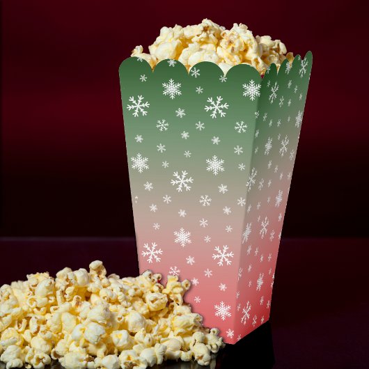 スノーフレークグリーン&レッドグラデーションクリスマス フェイバーボックス