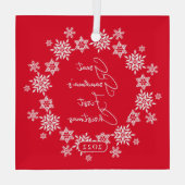 スノーフレークグレートおばあちゃんの初めてのクリスマス ガラスオーナメント (裏面)