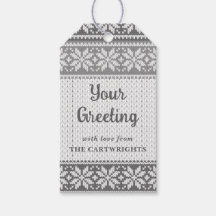 スノーフレークグレーノルディックニットセーターあなたの挨拶