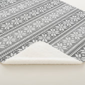 スノーフレークグレーホワイトニットフェイクセーターのパターン シェルパブランケット (3/4)