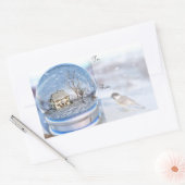 スノーフレークグローブクリスマスギフトラベル 長方形シール (封筒)