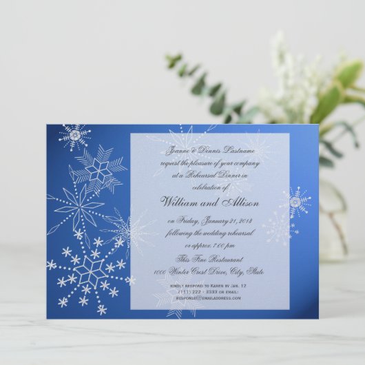 スノーフレークサファイアブルーリハーサルディナー 招待状 (スタンド正面)