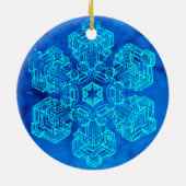 スノーフレークシアン型セラミックオーナメント#1 セラミックオーナメント (裏面)