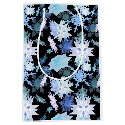 スノーフレークシェイプのラップ紙 ミディアムペーパーバッグ (正面)
