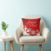 スノーフレークシティジョユヌノエルクリスマス|赤 クッション (椅子)