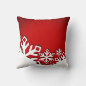 スノーフレークシティジョユヌノエルクリスマス|赤 クッション (裏面)