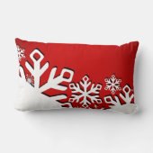 スノーフレークシティホリデー |赤 ランバークッション (裏面)