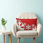スノーフレークシティホリデー |赤 ランバークッション (椅子)