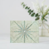 スノーフレークシルバーティール(緑がかった色)エレガントヴィンテージ冬 シーズンカード (スタンド正面)