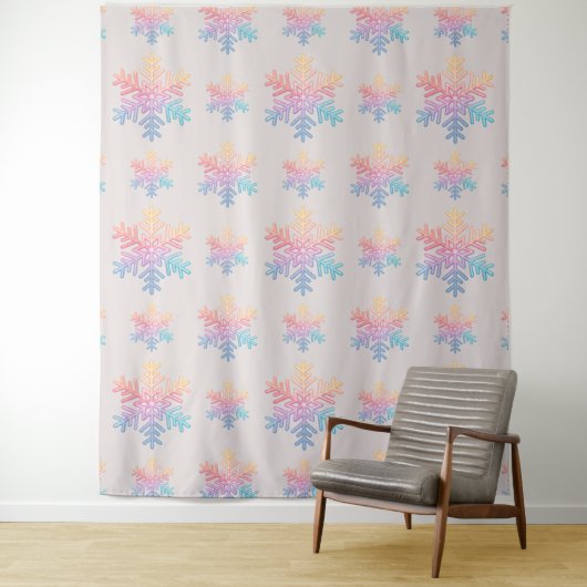 スノーフレークシンプルフォトバックグラウンド タペストリー (インサイチュ)