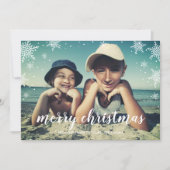 スノーフレークシーズンクリスマスホリデーフォトフラットカード シーズンカード (正面)