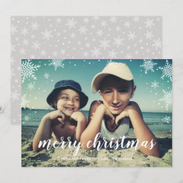 スノーフレークシーズンクリスマスホリデーフォトフラットカード シーズンカード