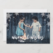 スノーフレークシーズンクリスマスホリデーフォト シーズンカード (正面)