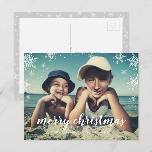 スノーフレークシーズンクリスマスホリデーポストカード ポストカード (正面/裏面)