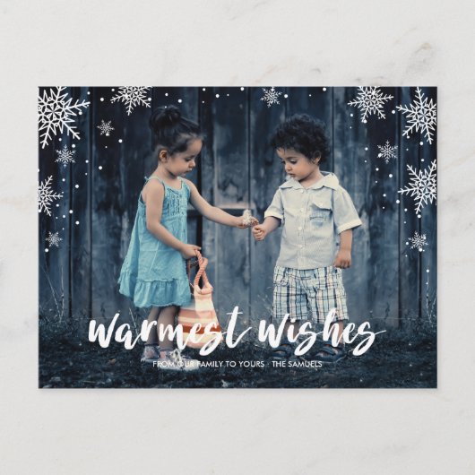スノーフレークシーズンクリスマスホリデーポストカード ポストカード (正面)