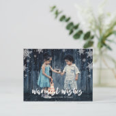 スノーフレークシーズンクリスマスホリデーポストカード ポストカード (スタンド正面)