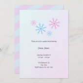 スノーフレークジェンダーリビール招待状 招待状 (正面/裏面)
