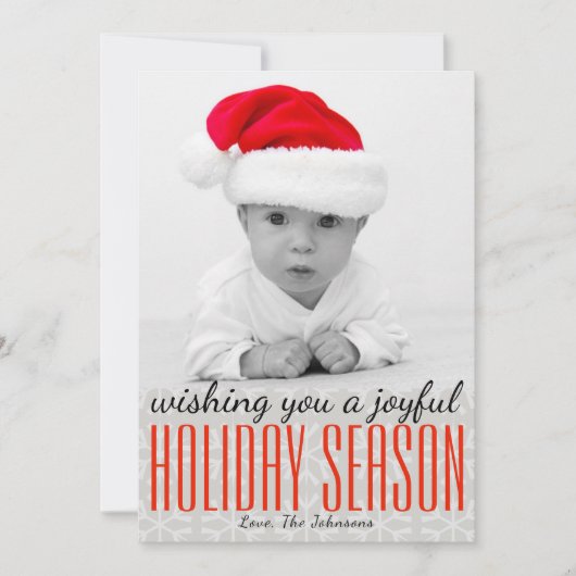 スノーフレークジョイフルホリデーシーズン写真 シーズンカード (正面)