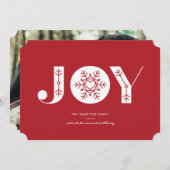 スノーフレークジョイモダンスクリスマスカード シーズンカード (正面/裏面)